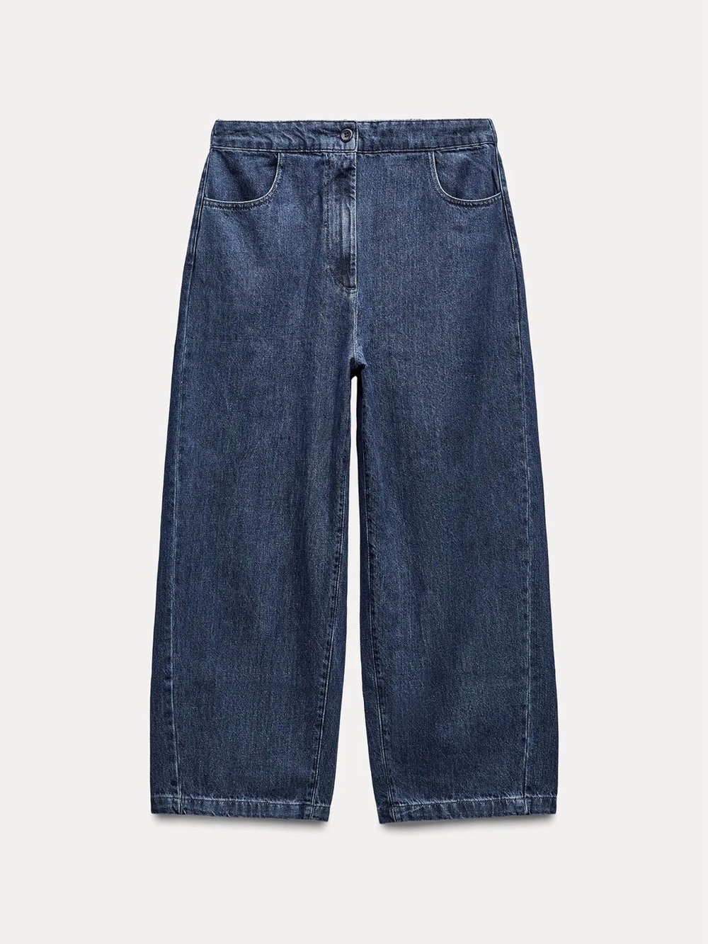 Classic Dark Wash High-Rise Relaxed Barrel Jeans